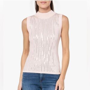 GUESS Women’s Vivian Mock Neck Sleeve Top Sweater ✨
